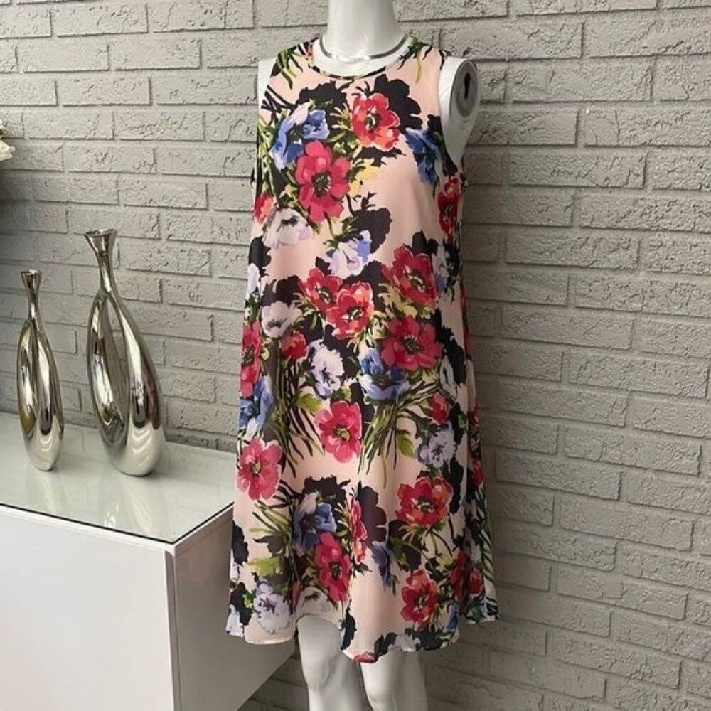 Tommy Hilfiger Women Sleeveless Floral Chiffon Dress Size 6